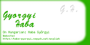 gyorgyi haba business card